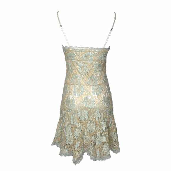 Vintage 90s tan blue lace fairy dress - Picture 4 of 10